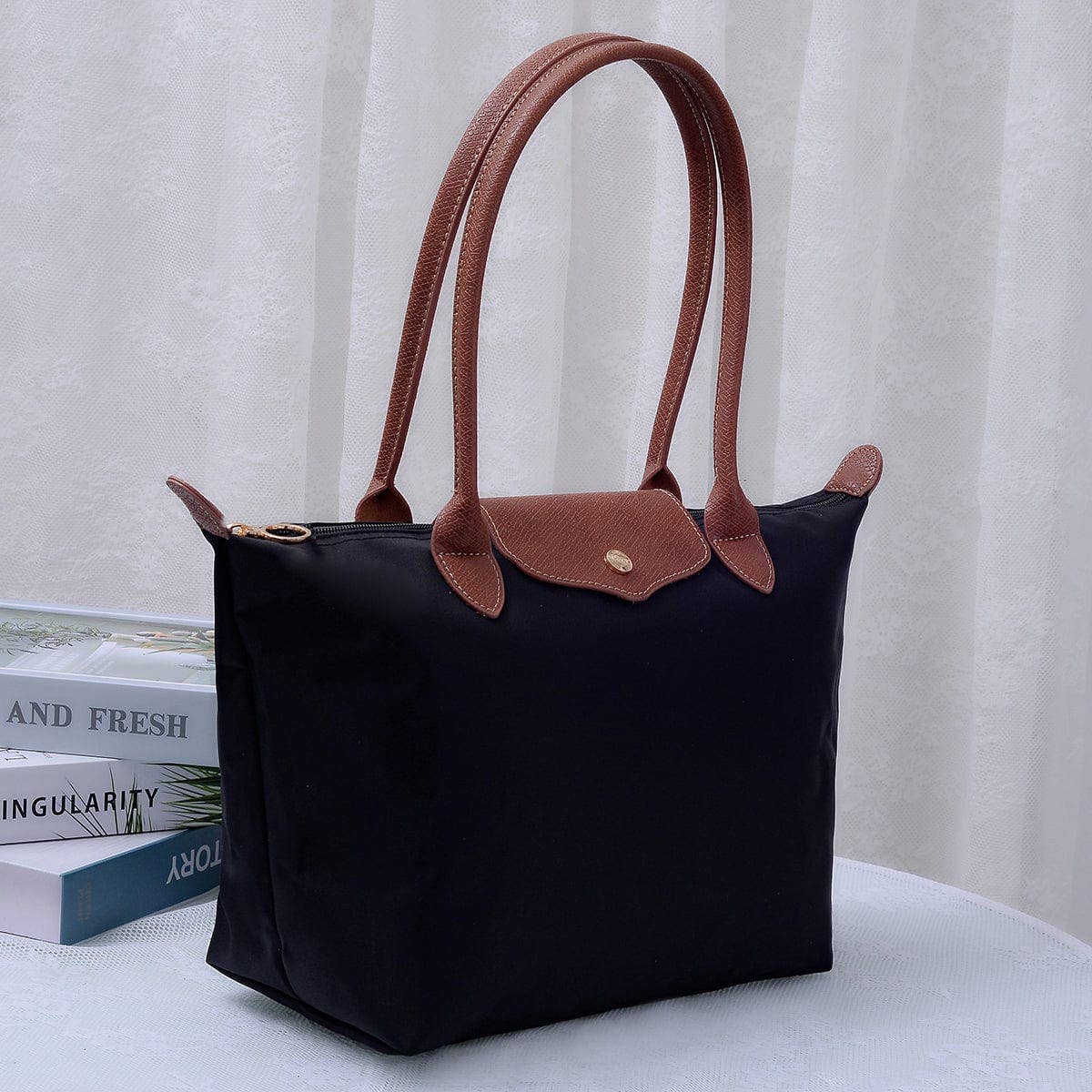Dorian Flap Top Nylon Tote Bag