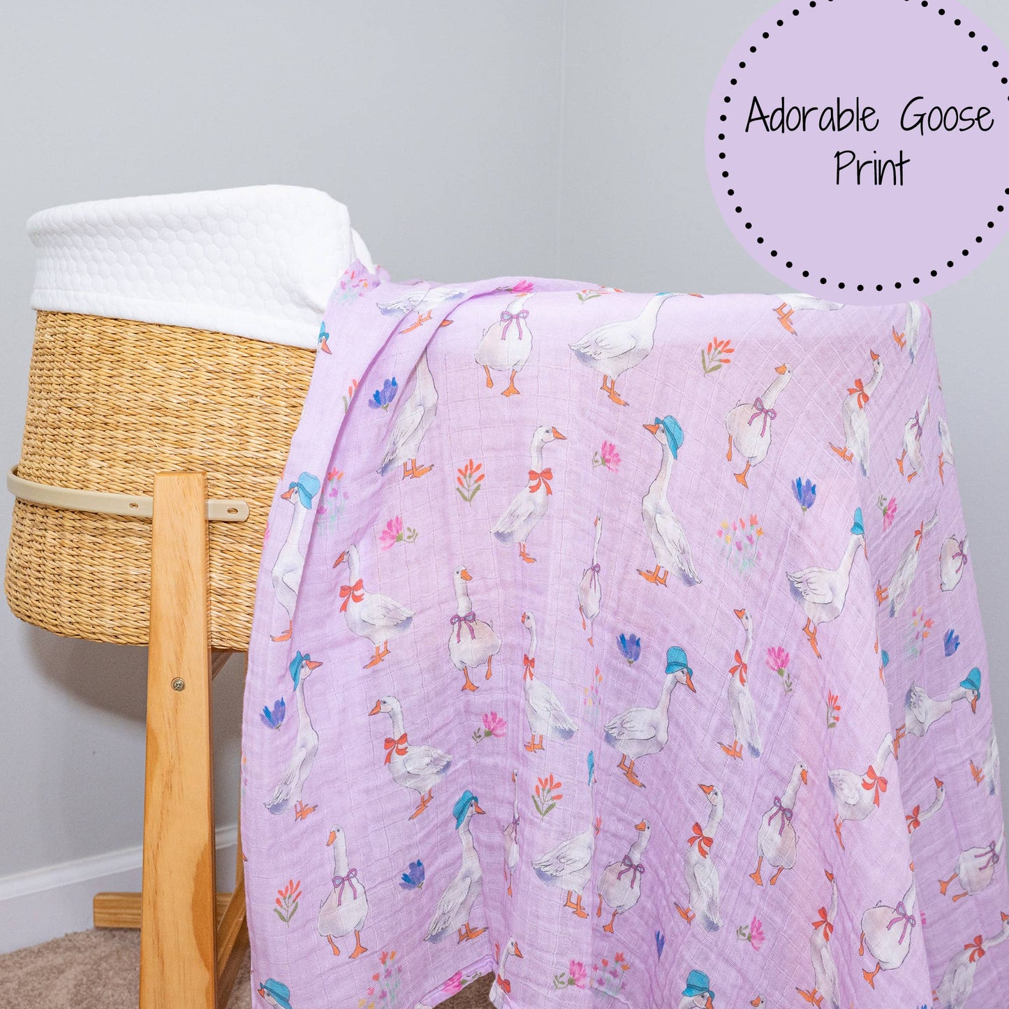 Cute Goose Baby Muslin Swaddle Blanket