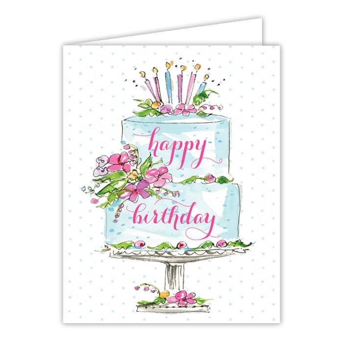 Handpainted Birthday Cake Card