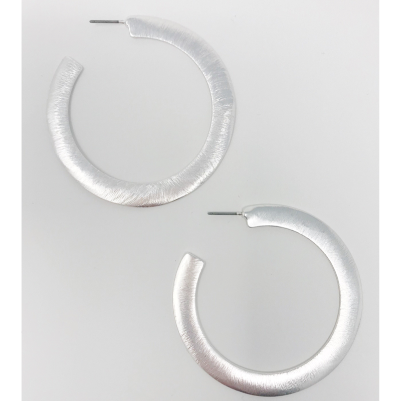 Alma Thick Flattened Hoop Earrings