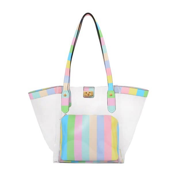 Rainbow Clear Tote with Bag