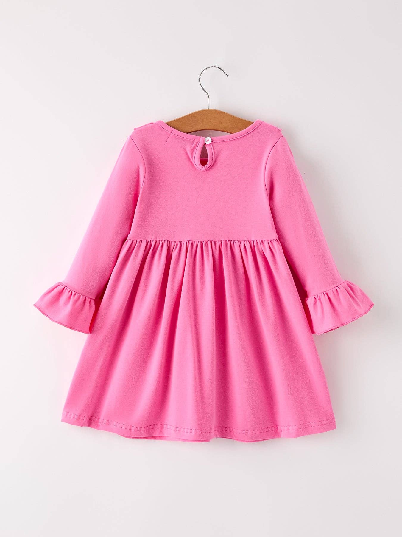 Pink "GOBBLE" Smock Embroidery Dress