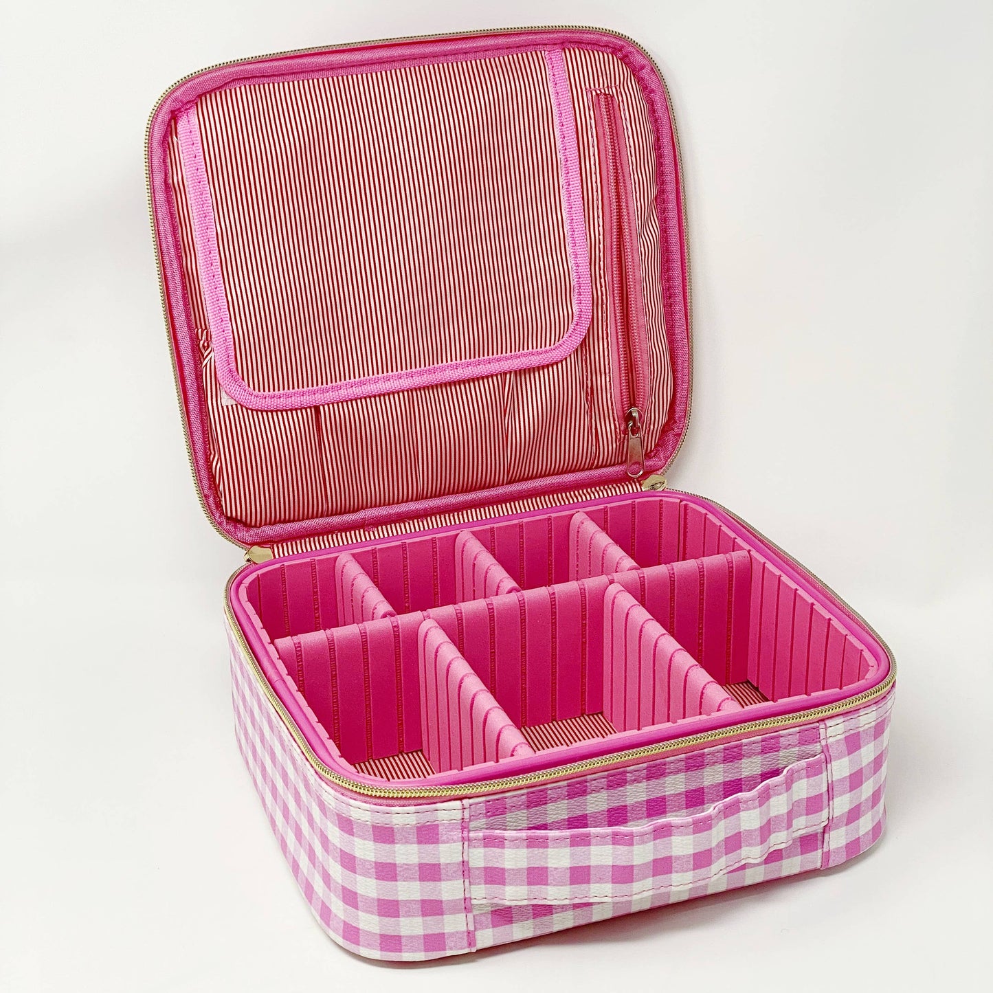 Pink Gingham Glam Girl Cosmetic Case