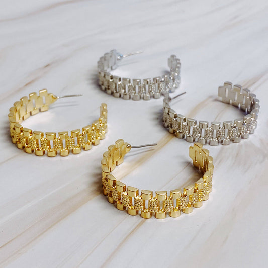 Watch Band Hoop Earrings