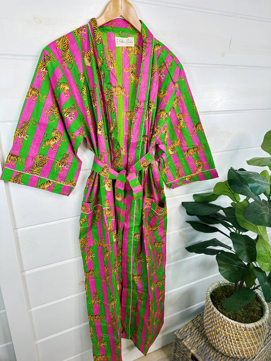 Tiger Print Kimono Cover-Up Duster