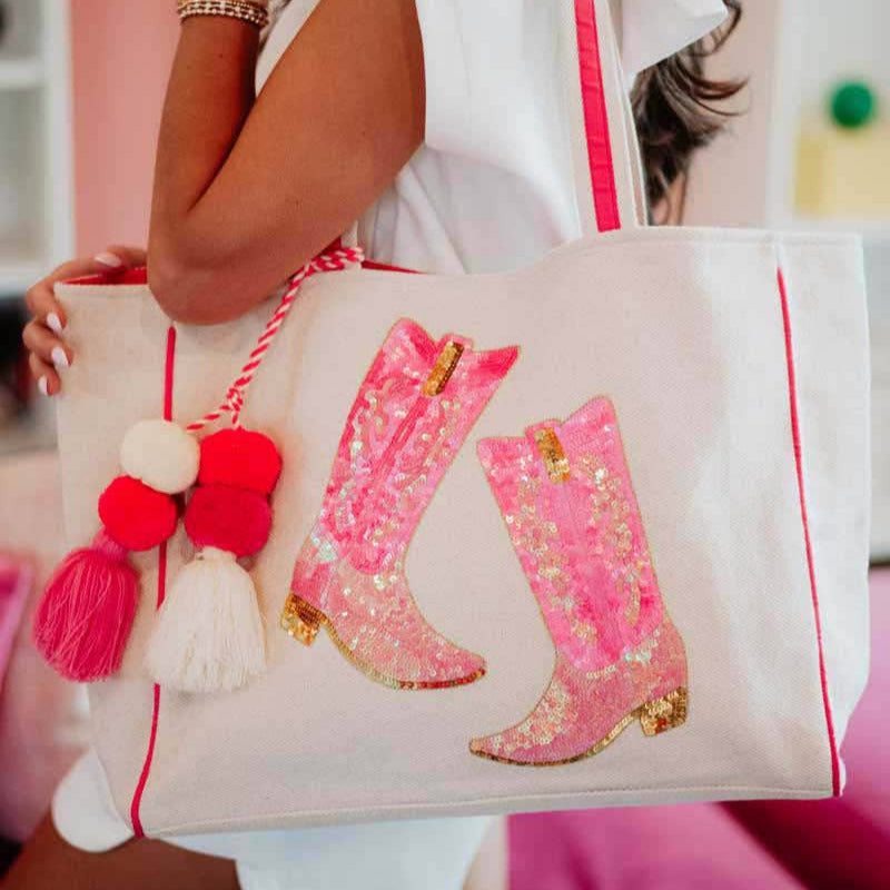 Kicking Boots Sequin Tote