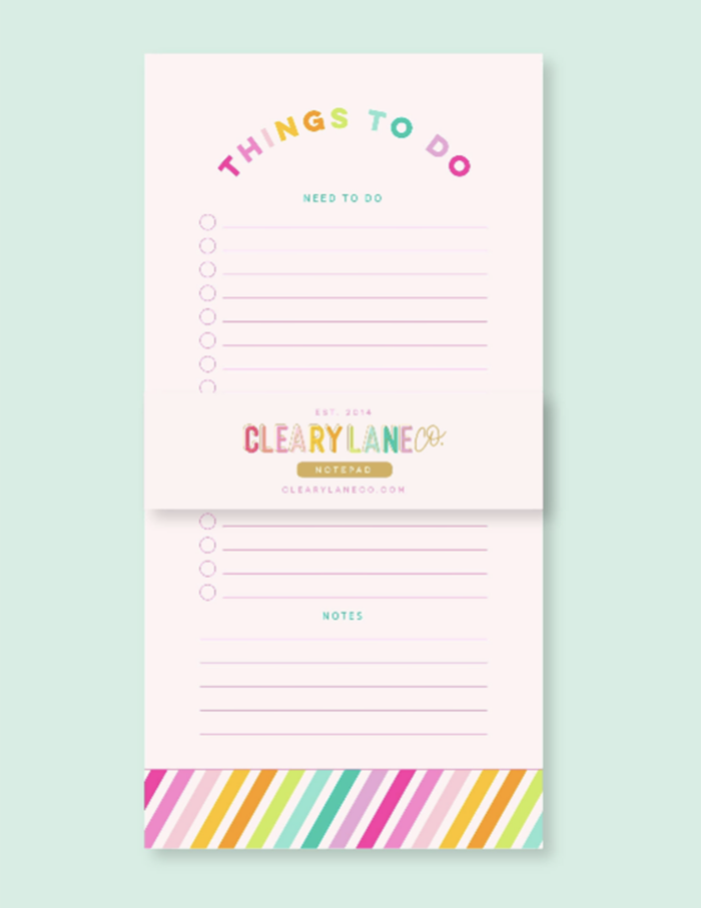 Rainbow Stripes Weekly Planner & Notepads Gift