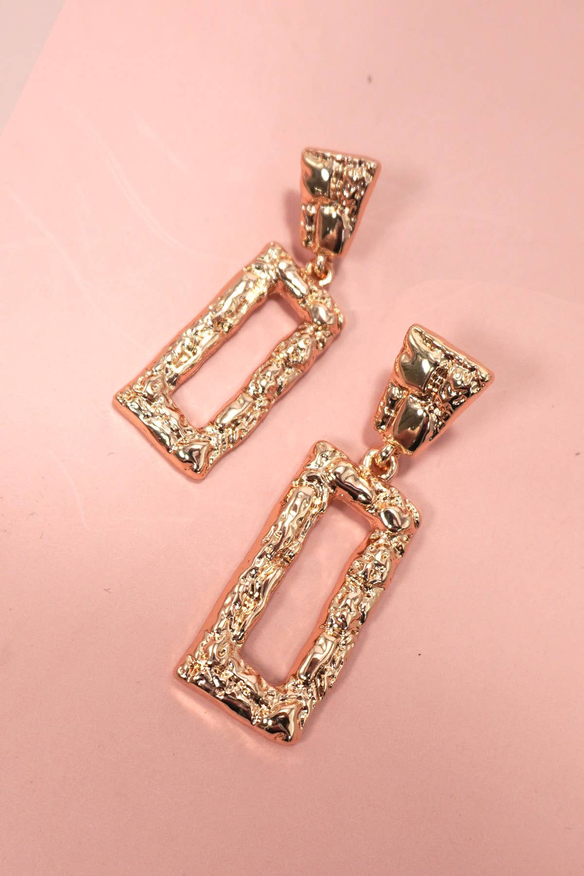 Hammered Rectangle Earrings