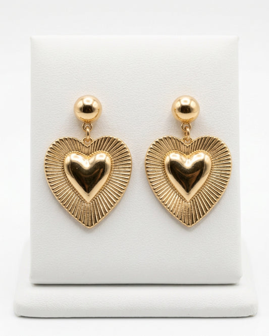 Amara Ribbed Heart Statement Drops