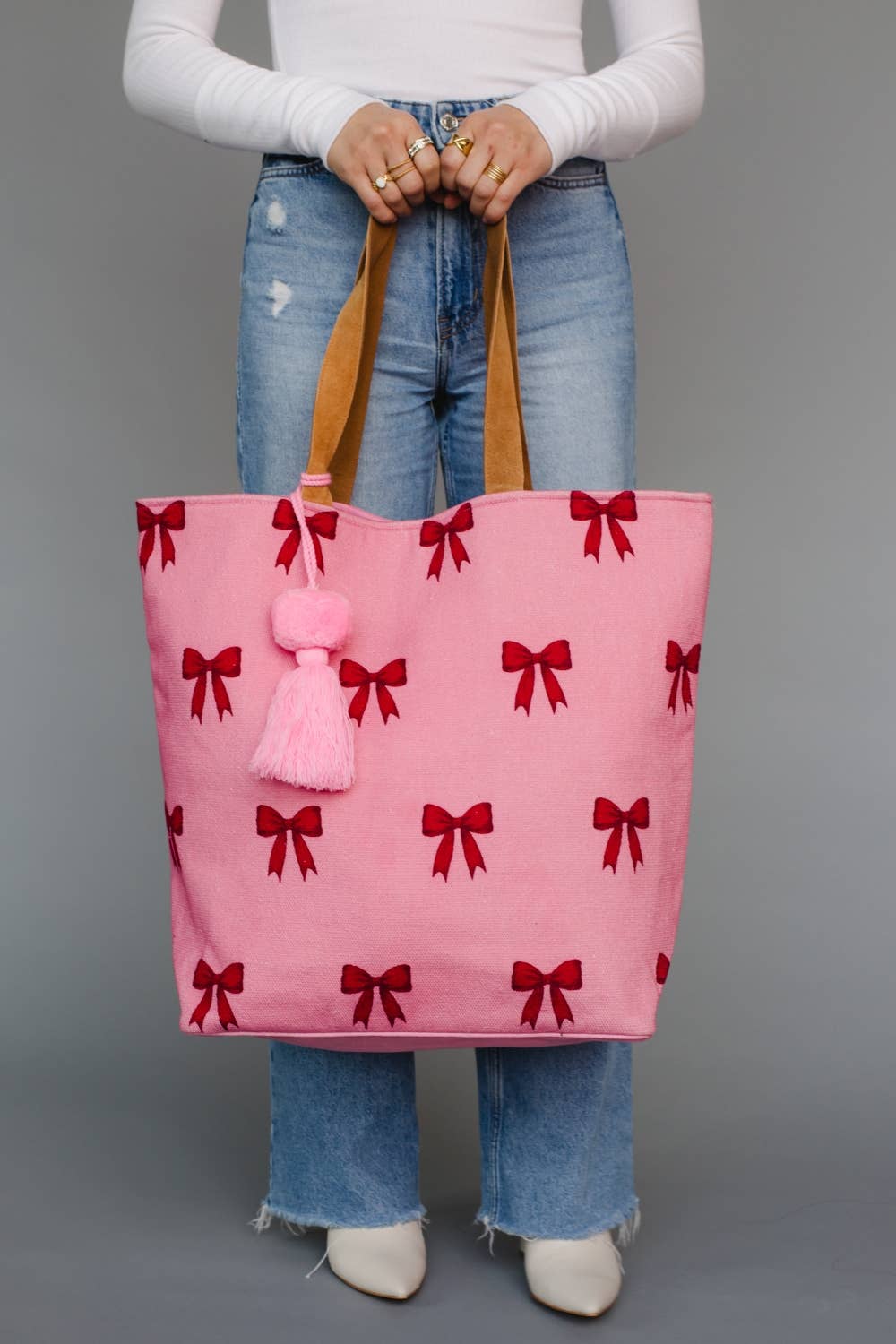 Pink & Red Bow XL Tote
