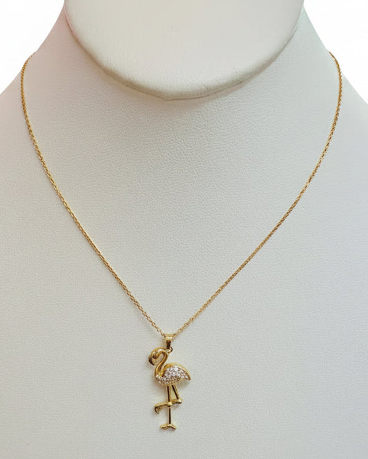 Gold Luxe Flamingo Pendant Necklace