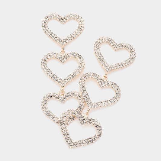 Open Heart Link Dropdown Earrings