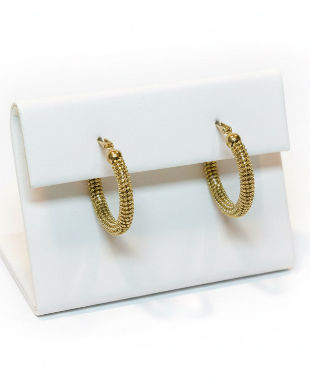 Vintage Textured Mesh Hoop Earrings