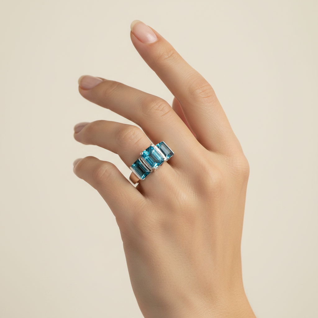 Vintage Riviera Three-Stone Statement Ring