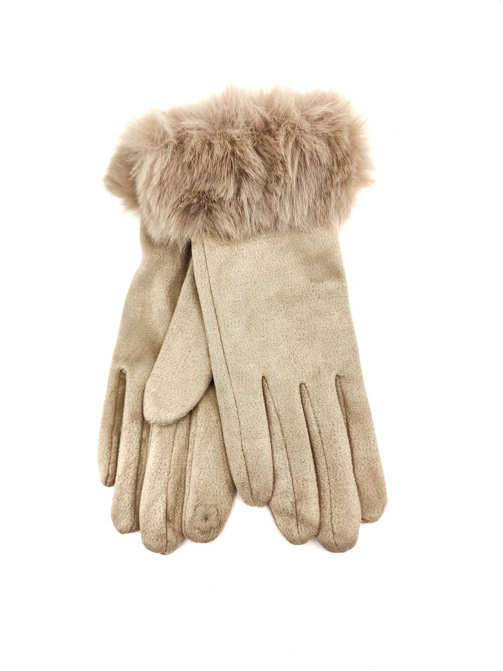 Women's Velvety Soft Winter Gloves with Fur Trim