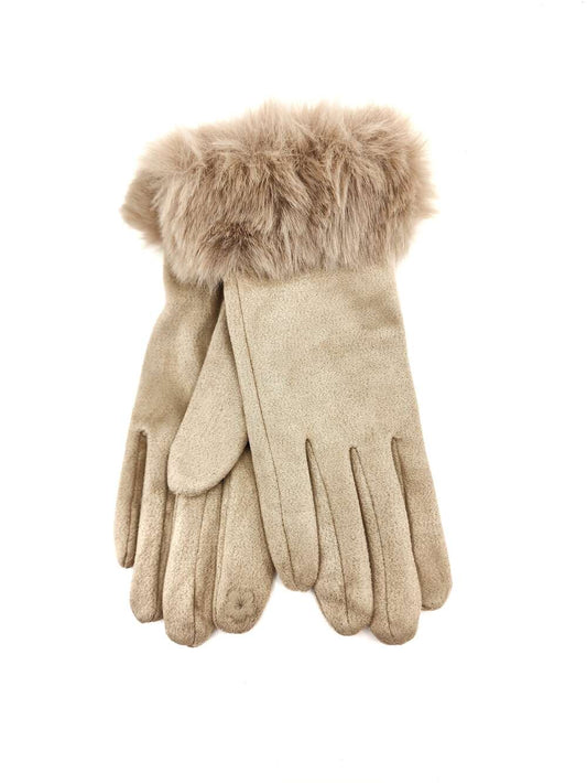 Women's Velvety Soft Winter Gloves with Fur Trim