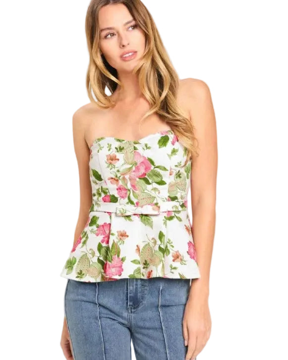Flower Garden Peplum Top