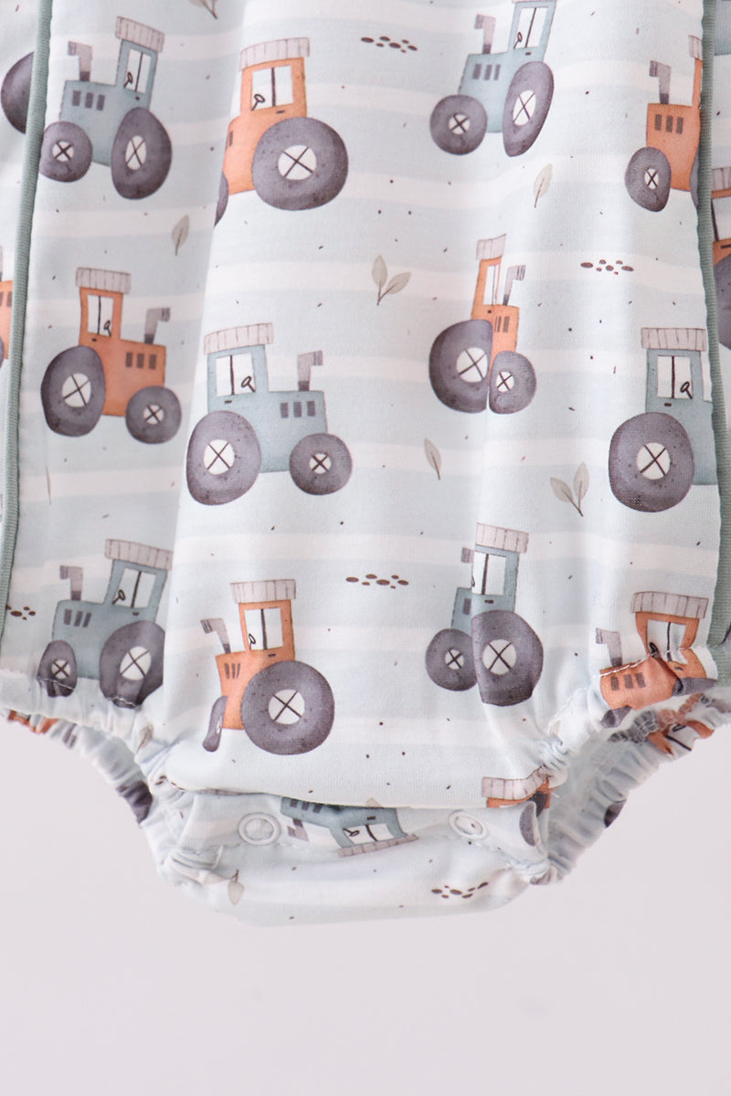 Blue Tractor Print Bubble