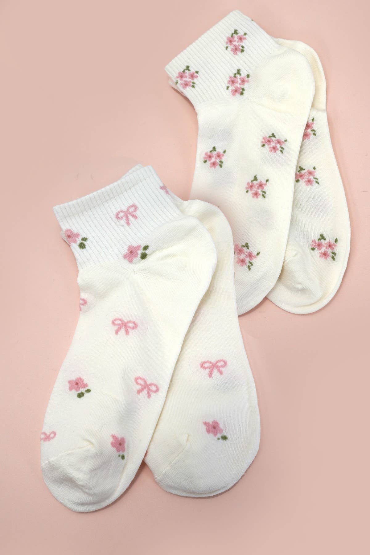 Charming Bow & Flower Socks