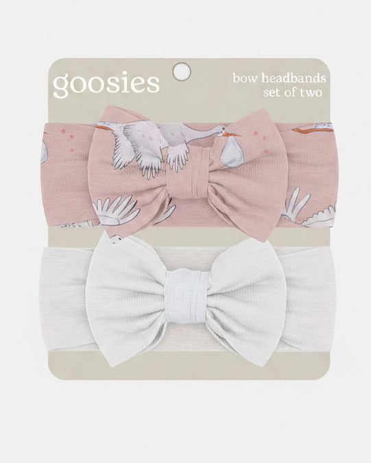 Baby Girl Pink Storks - Headband Set