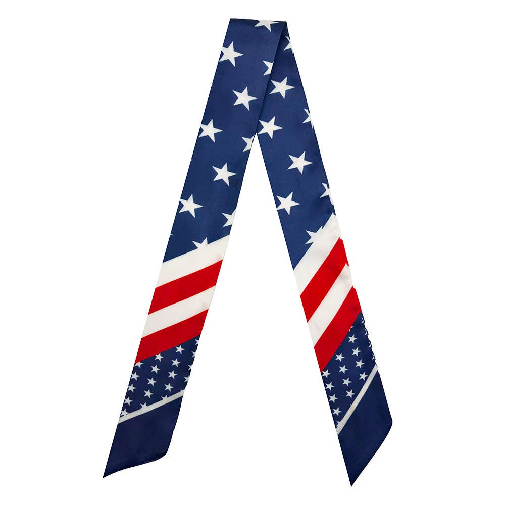 American USA Flag Print Skinny Scarf
