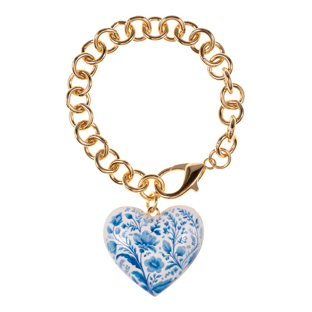 Chunky Floral Heart Charm Keychain Bag Charm