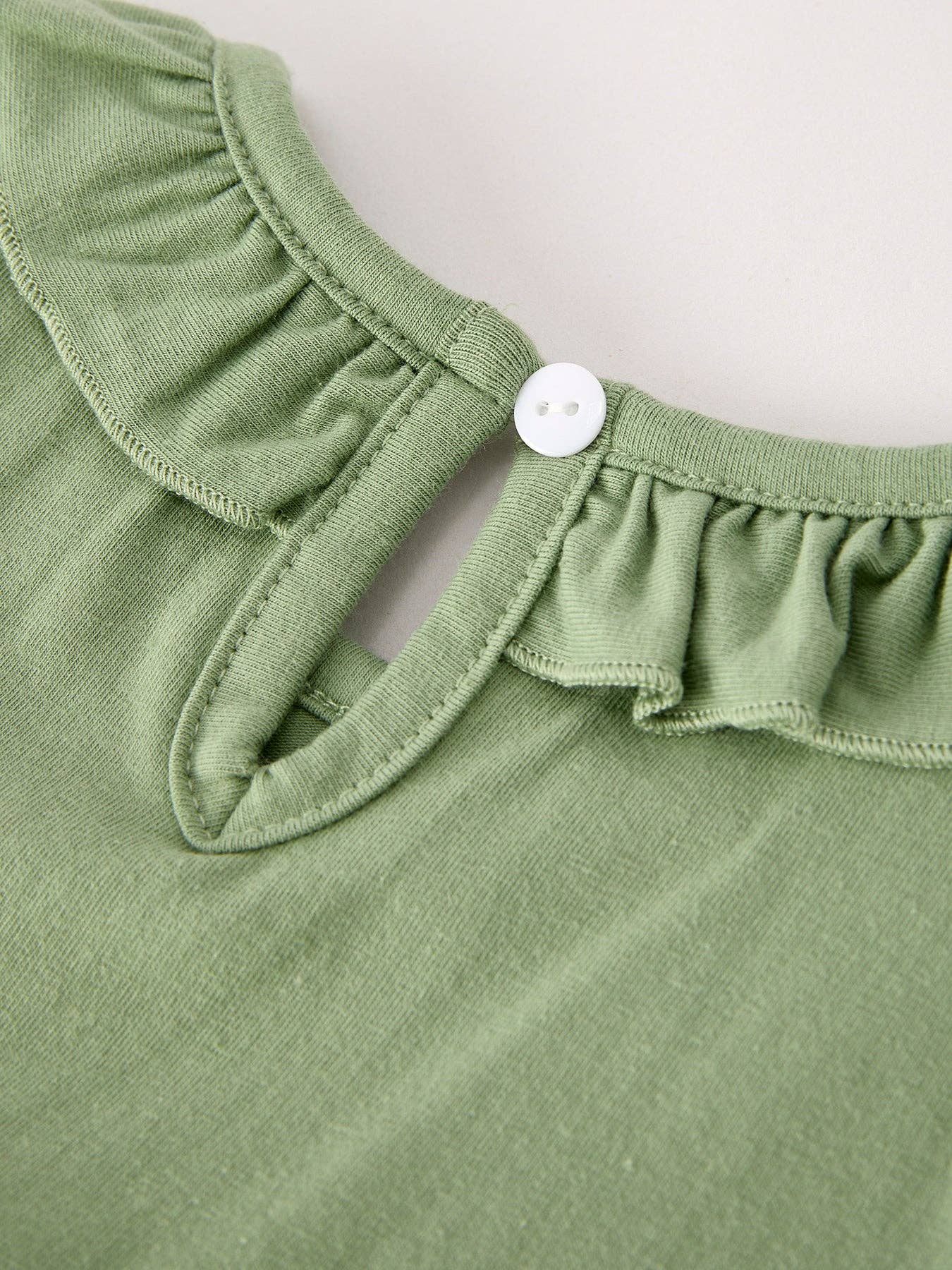Thanksgiving Smock Embroidered Green Dress