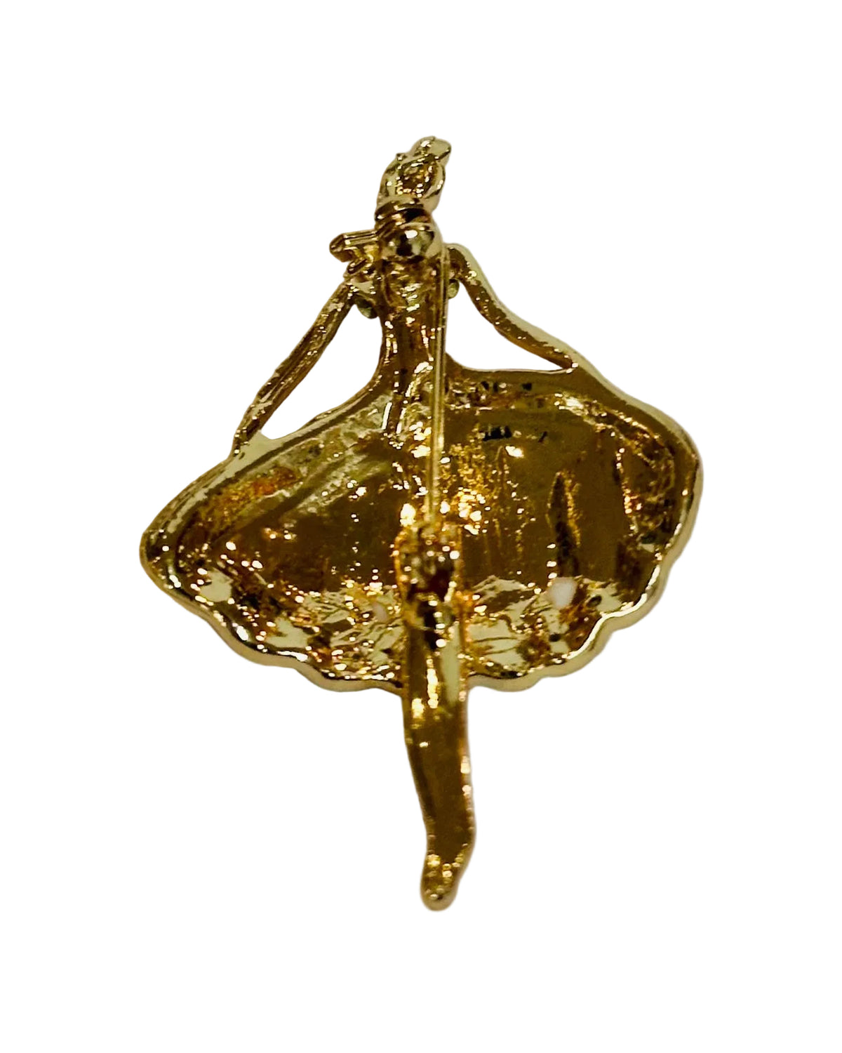 Vintage Mid-Century Enamel & Rhinestone Ballerina Brooch