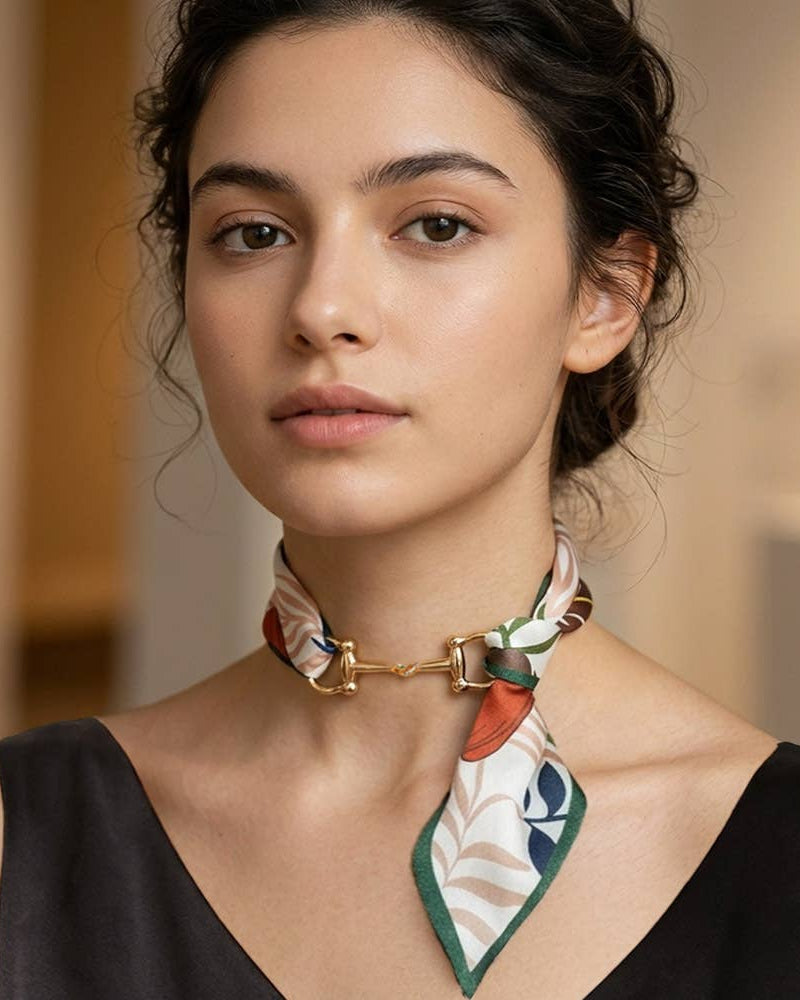 Metal Horsebit Accent Necklace