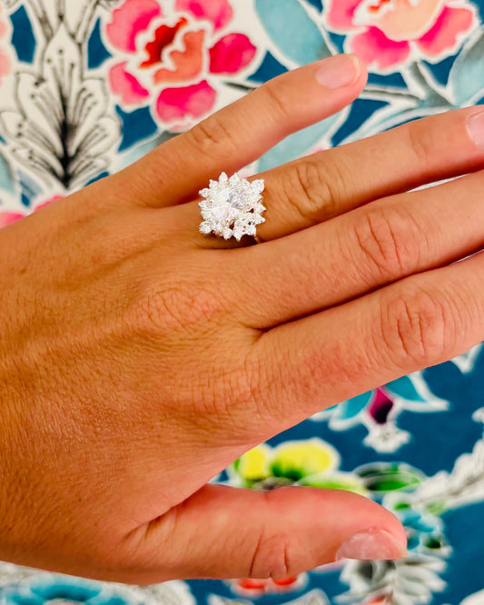 Diamond Snowflake Starburst Ring