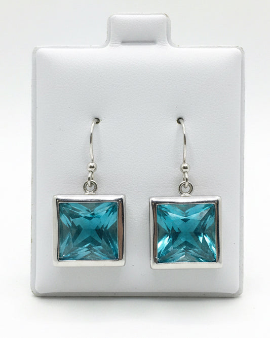 Aqua Princess Bezel CZ Drops