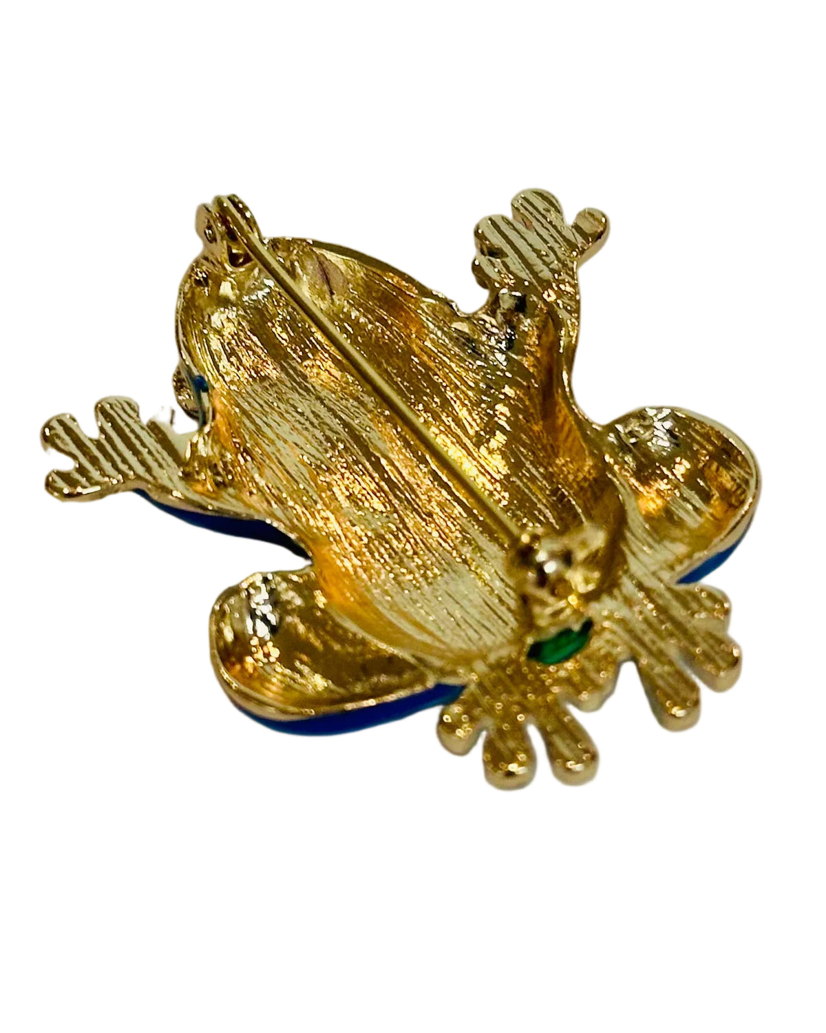 The Jeweled Amphibian: Enamel & Rhinestone Frog Brooch