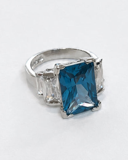 The "Narragansett" Vintage London Blue Five-Stone Cocktail Ring