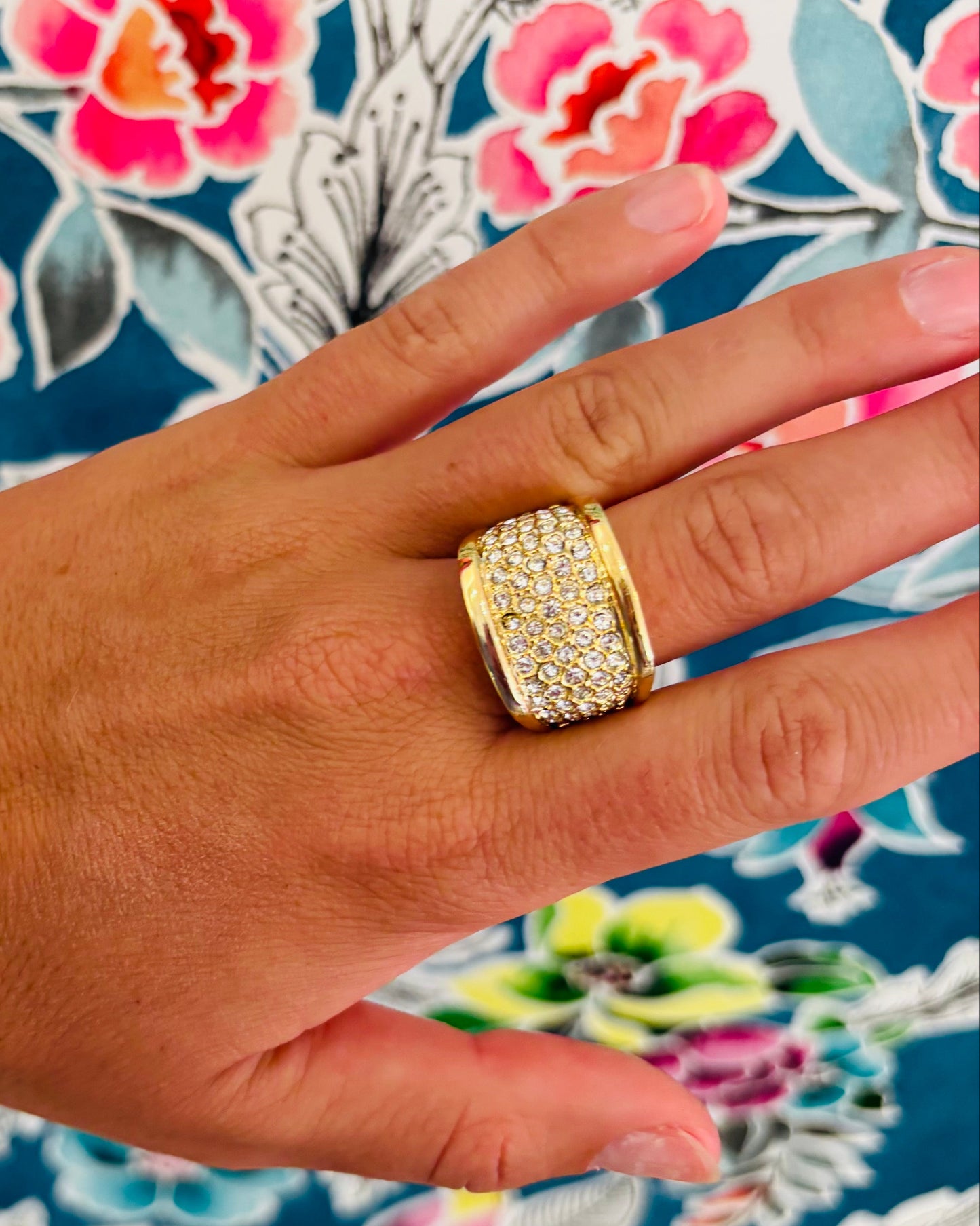 Gilded Pavé Cigar Band Ring