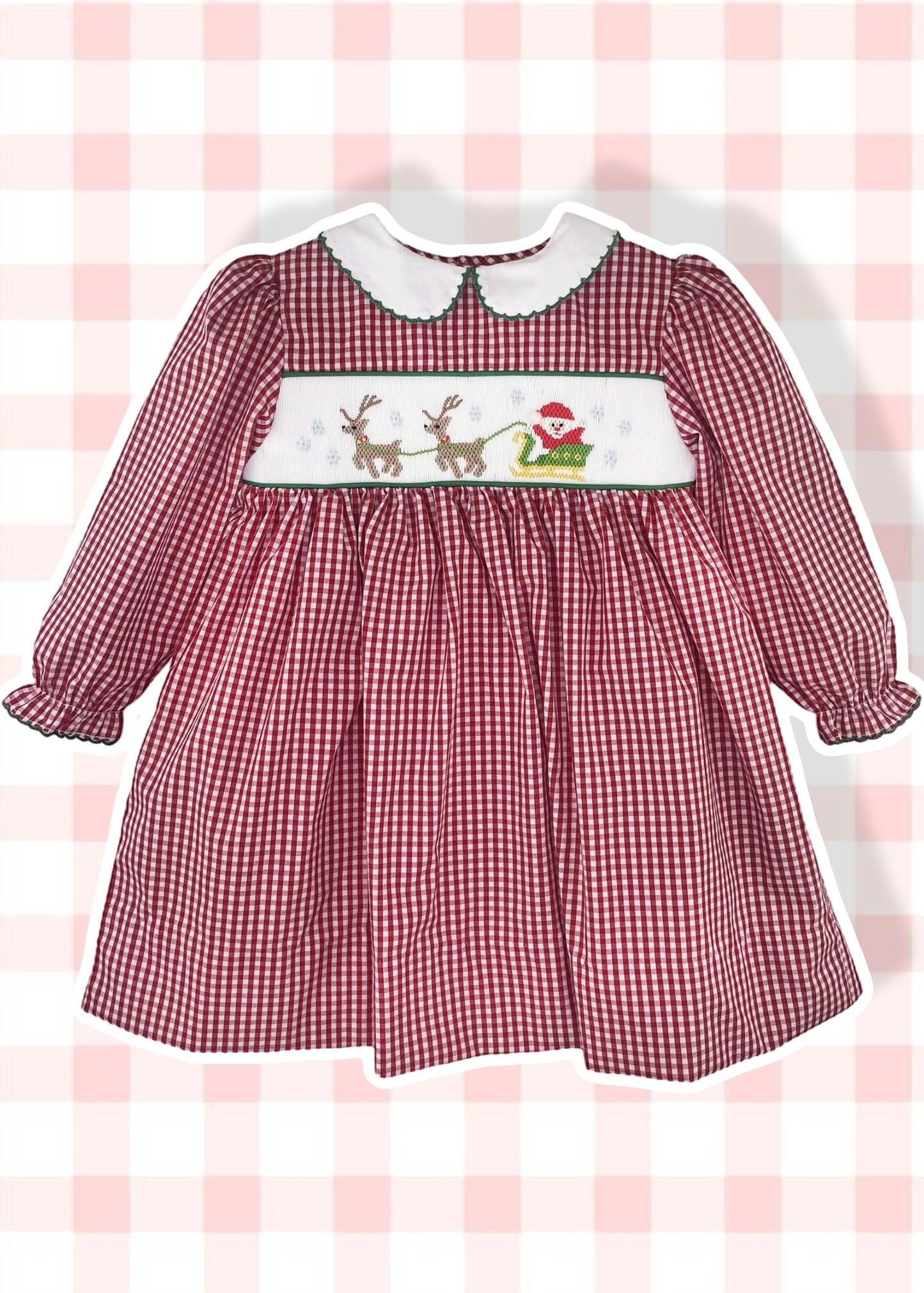 Christmas Dress with Hand Picture Smocking