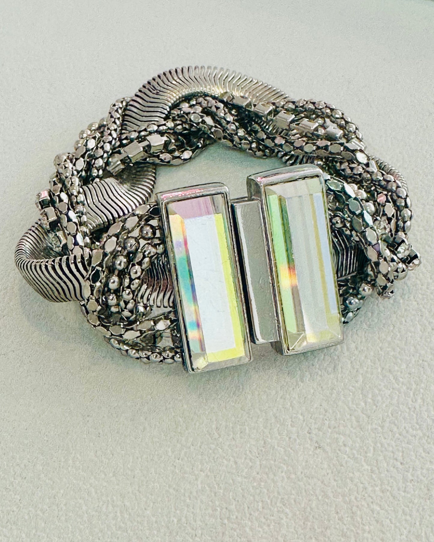 Vintage Intertwined Cobra Mesh Statement Bangle