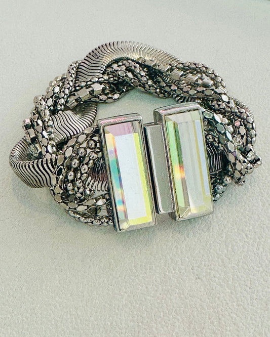 Vintage Intertwined Cobra Mesh Statement Bangle