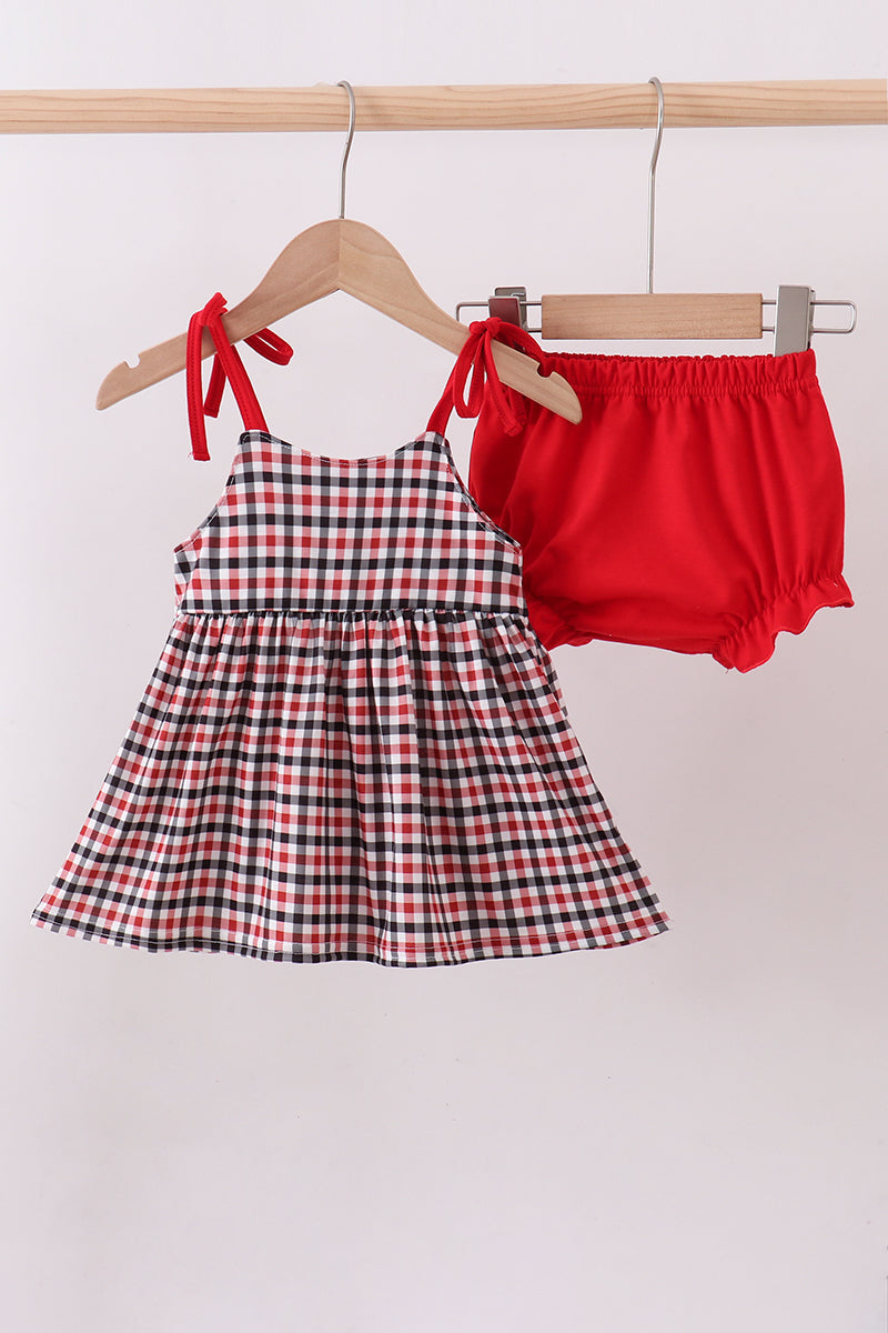 Georgia Go Dawgs Plaid Bloomer Set
