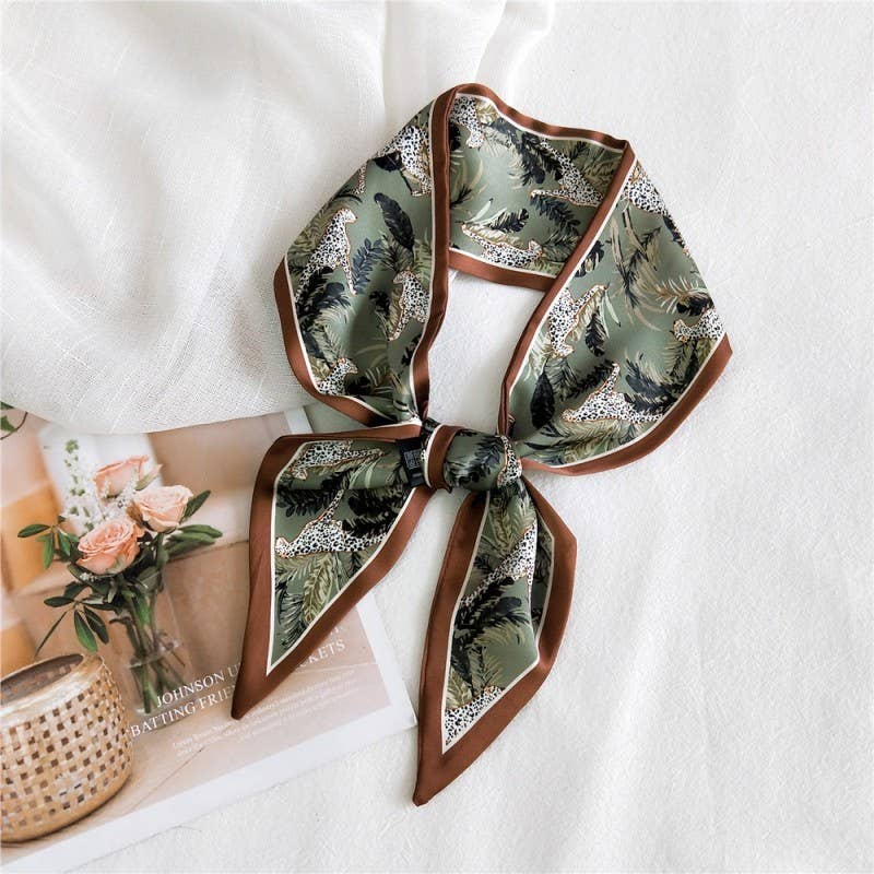 Jungle Leopard Satin Scarf