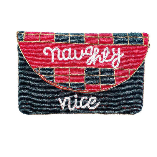 Naughty/Nice Beaded Clutch