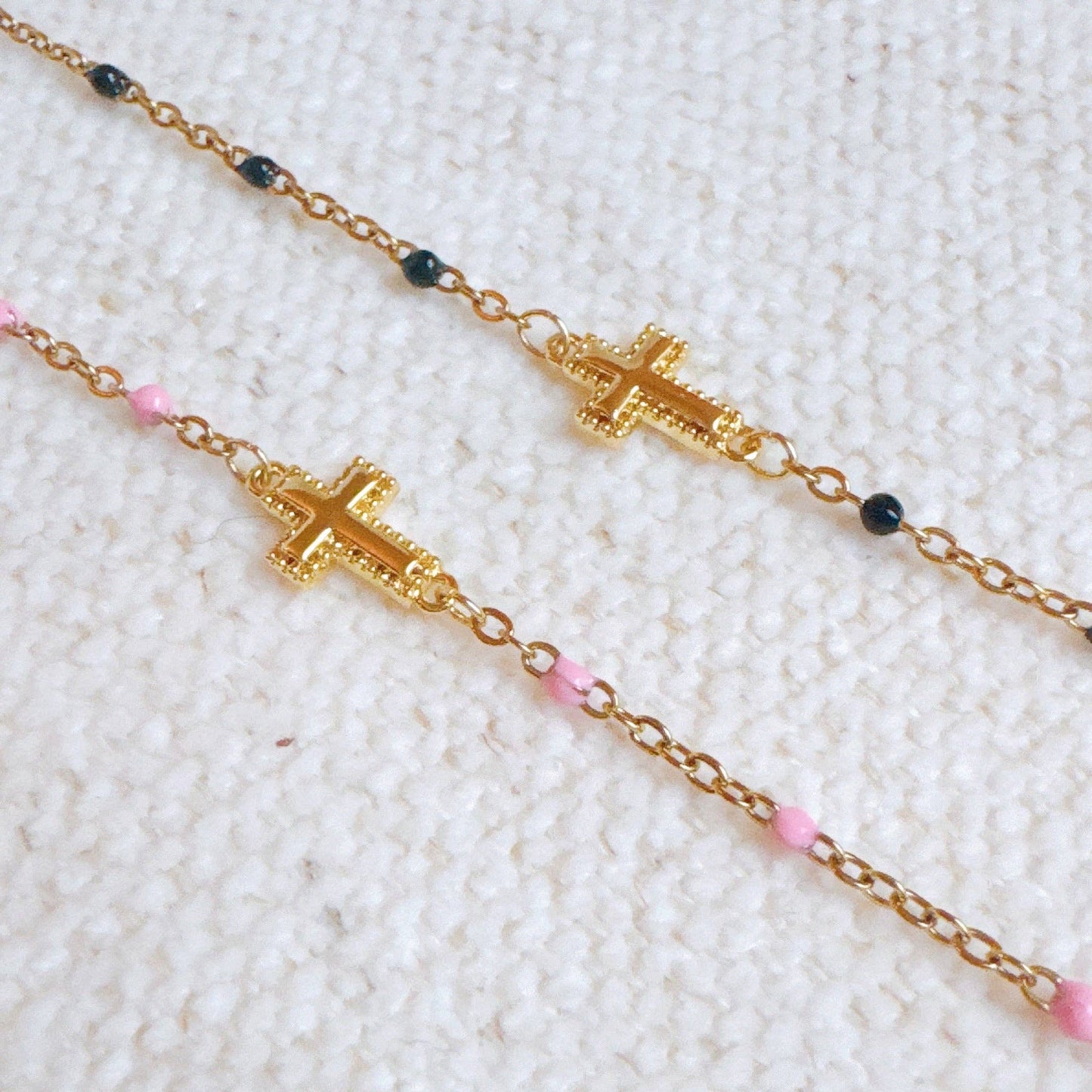 Dainty Color Dots Cross Bracelet