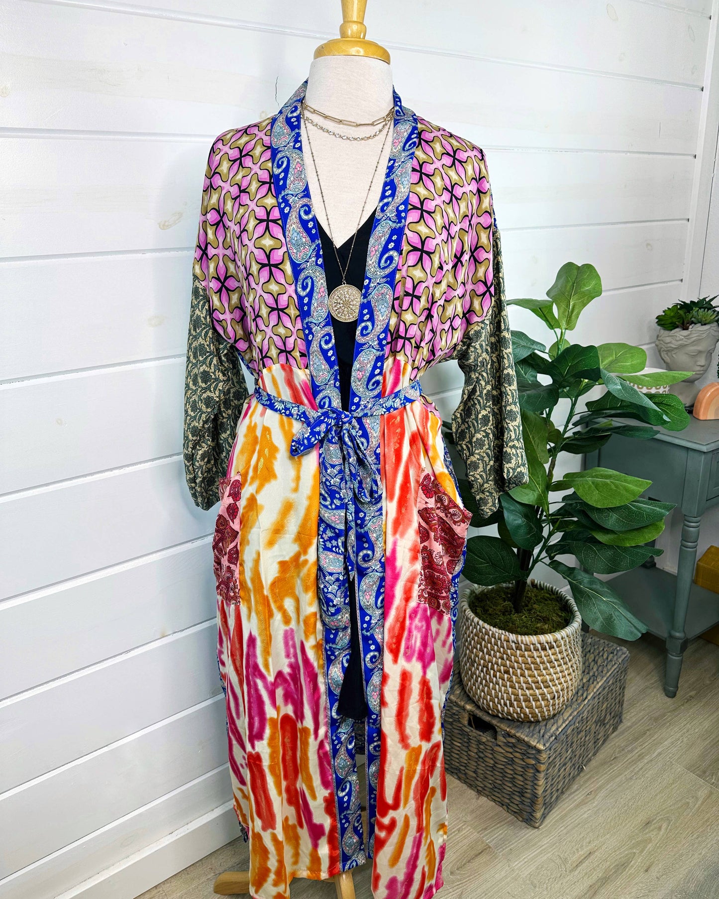 Patchwork Silk Kimono Robe