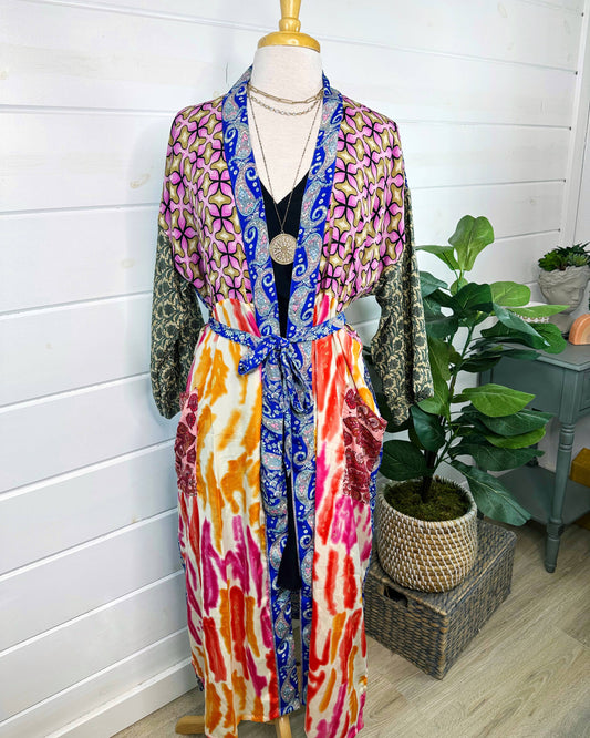 Patchwork Silk Kimono Robe