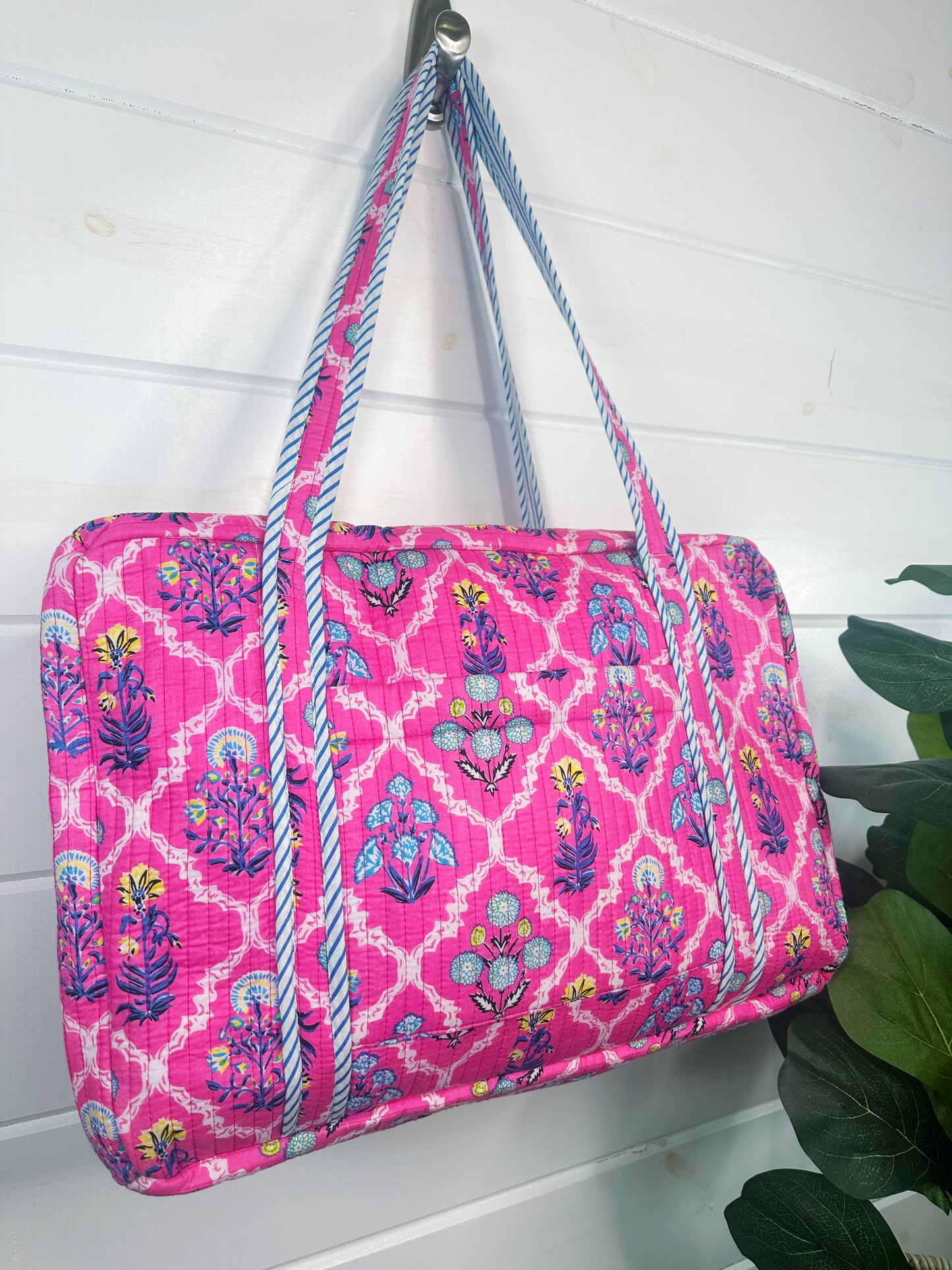 Handmade Quilted Pink Duffle