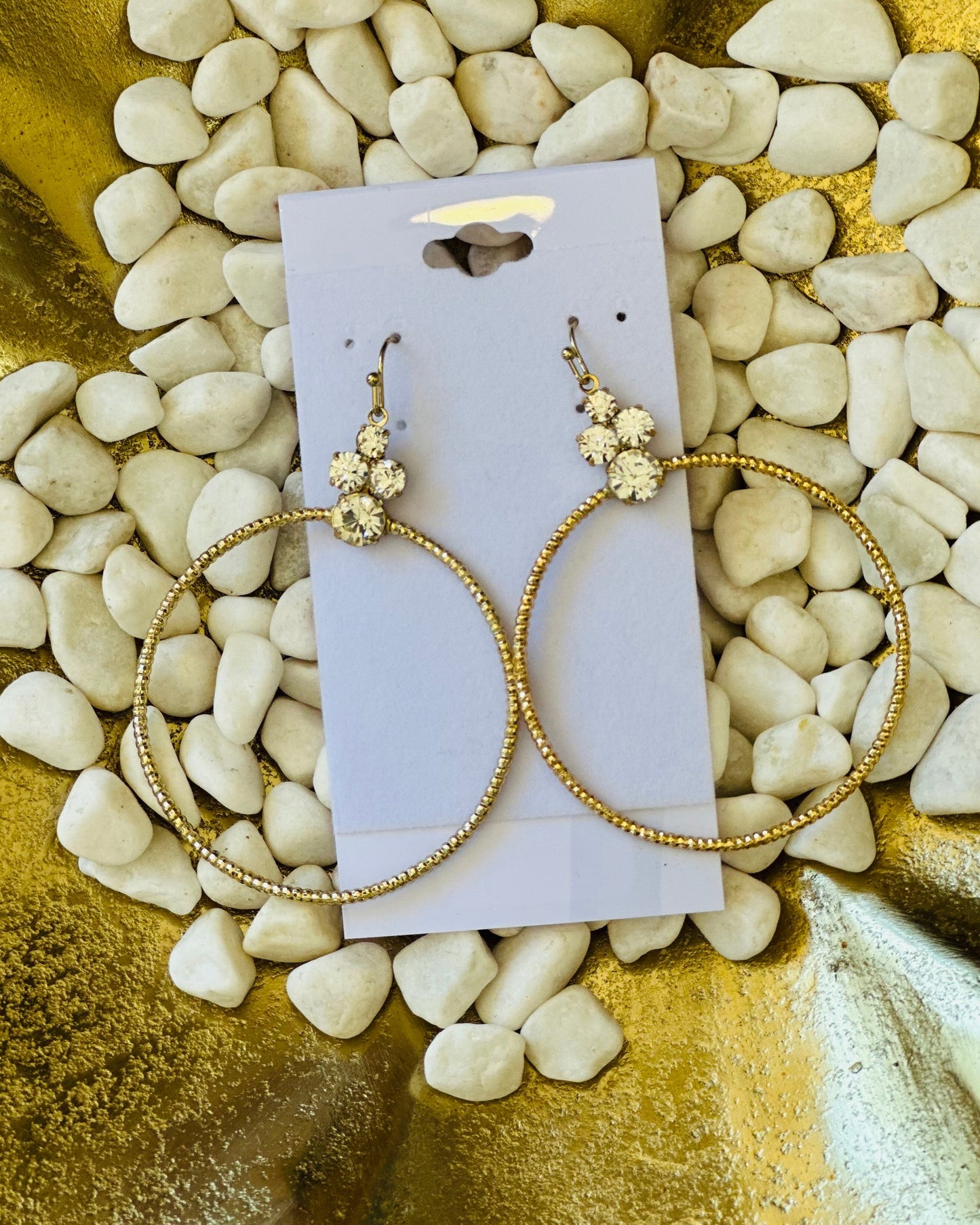 Gilded Starlight Crystal Accent Hoops