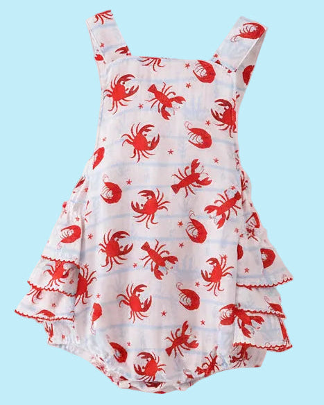 Lobster Print Muslin Ruffle Bubble