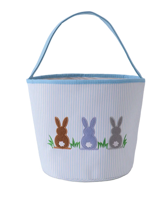 Blue Bunny Striped Basket