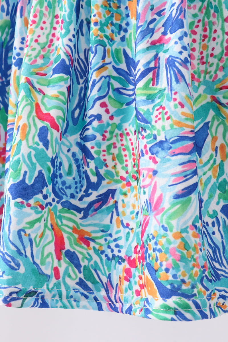 Summer Floral Print Ruffle Shorts Set