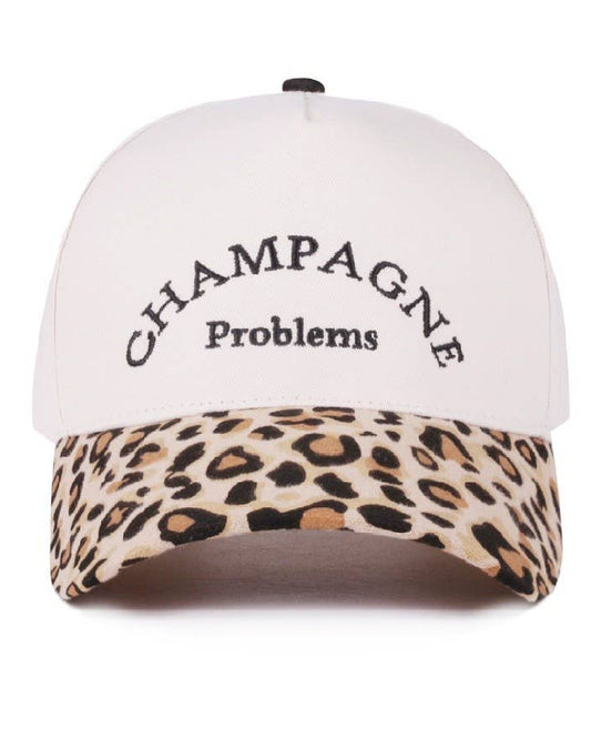 Leopard Champagne Problems Canvas Hat