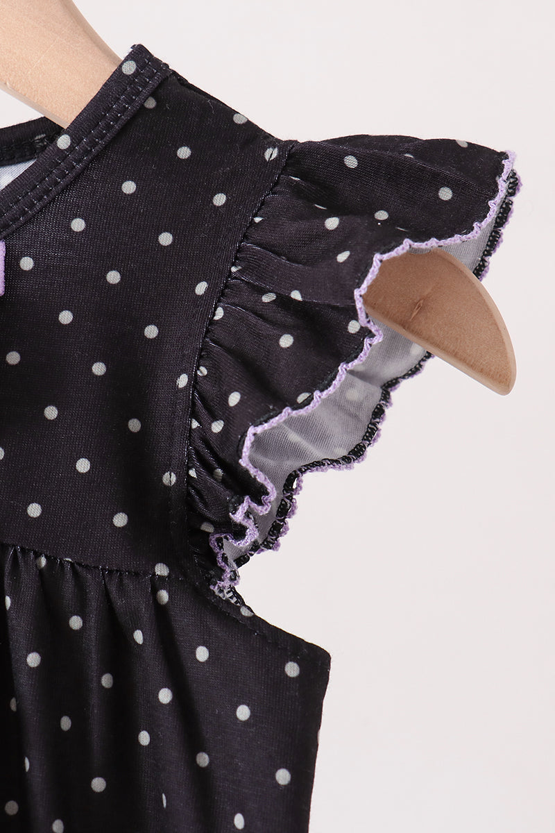 Black Ghost Embroidery Ruffle Set